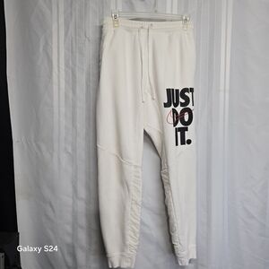 White Joggers with Graphic Print